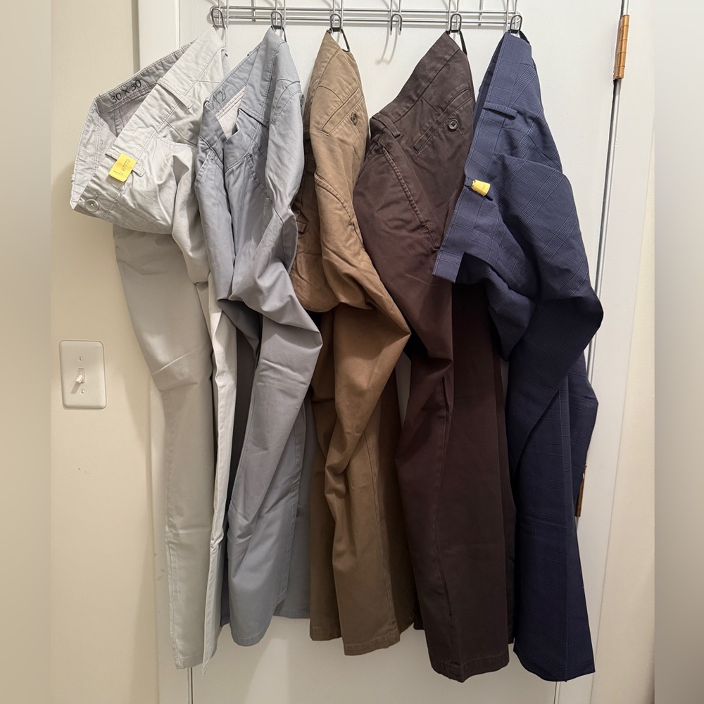 6 for $60 Calvin Klein Men's Chinos in Gray, Tan, and Blue - Picture 2 of 8